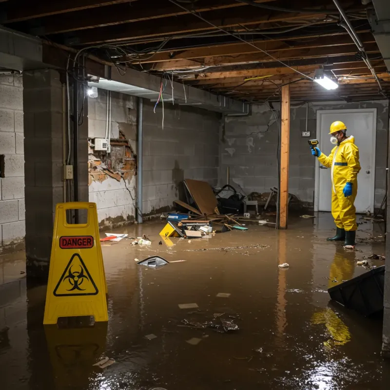 Flooded Basement Electrical Hazard in Georgetown, OH Property